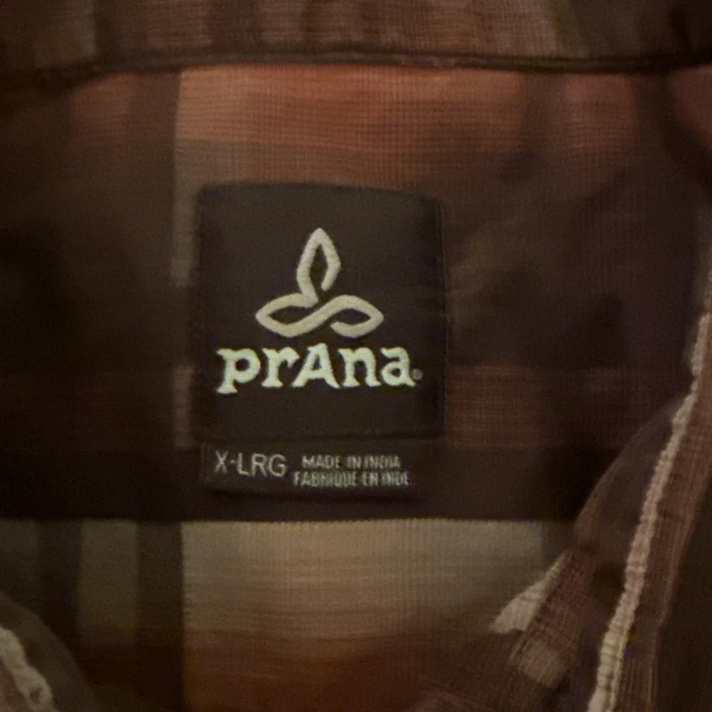 prAna Breathe Shirt Men's XL Multicolor Plaid Long Sleeve Button Up Outdoor